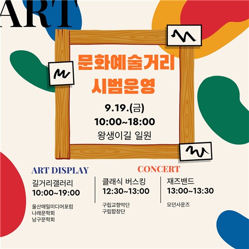 '길거리가 갤러리로 변신' 울산 남구, 왕생로 문화예술거리 시범 운영