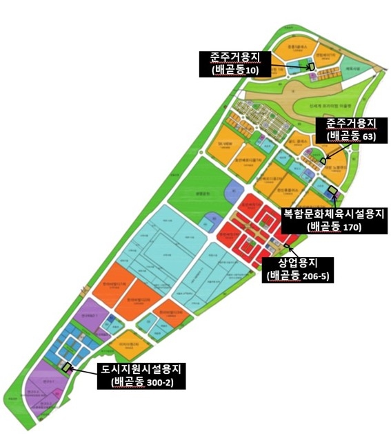 시흥시, 배곧신도시 유휴부지 5필지 수의계약 매각 추진