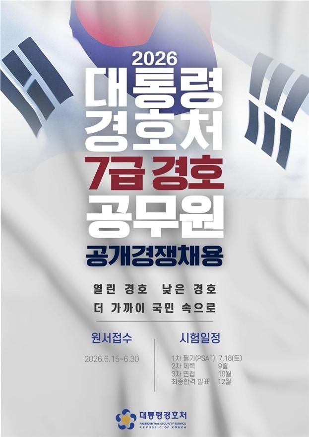 대통령경호처 공개경쟁채용 포스터