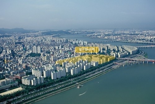 서울 강남구 압구정4구역 재건축 사업지 항공 촬영 사진