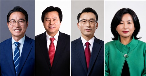 왼쪽부터 민주 송순호·국힘 강기윤·개혁신당 강명상·무소속 박정임 후보