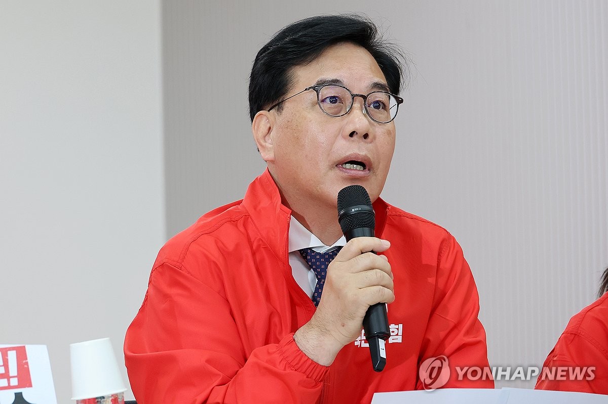 발언하는 송언석 공동선거대책위원장