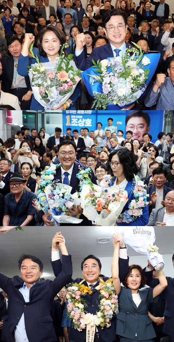사진 위부터 허태정, 조상호, 박수현 당선인