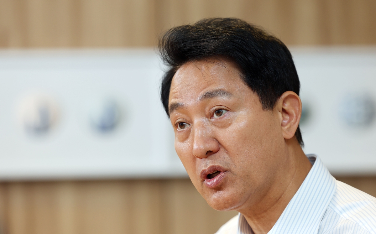 연합뉴스와 인터뷰하는 오세훈 서울시장
