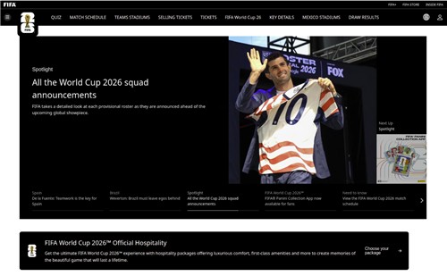 공식 FIFA 홈페이지를 사칭한 가짜 사이트
