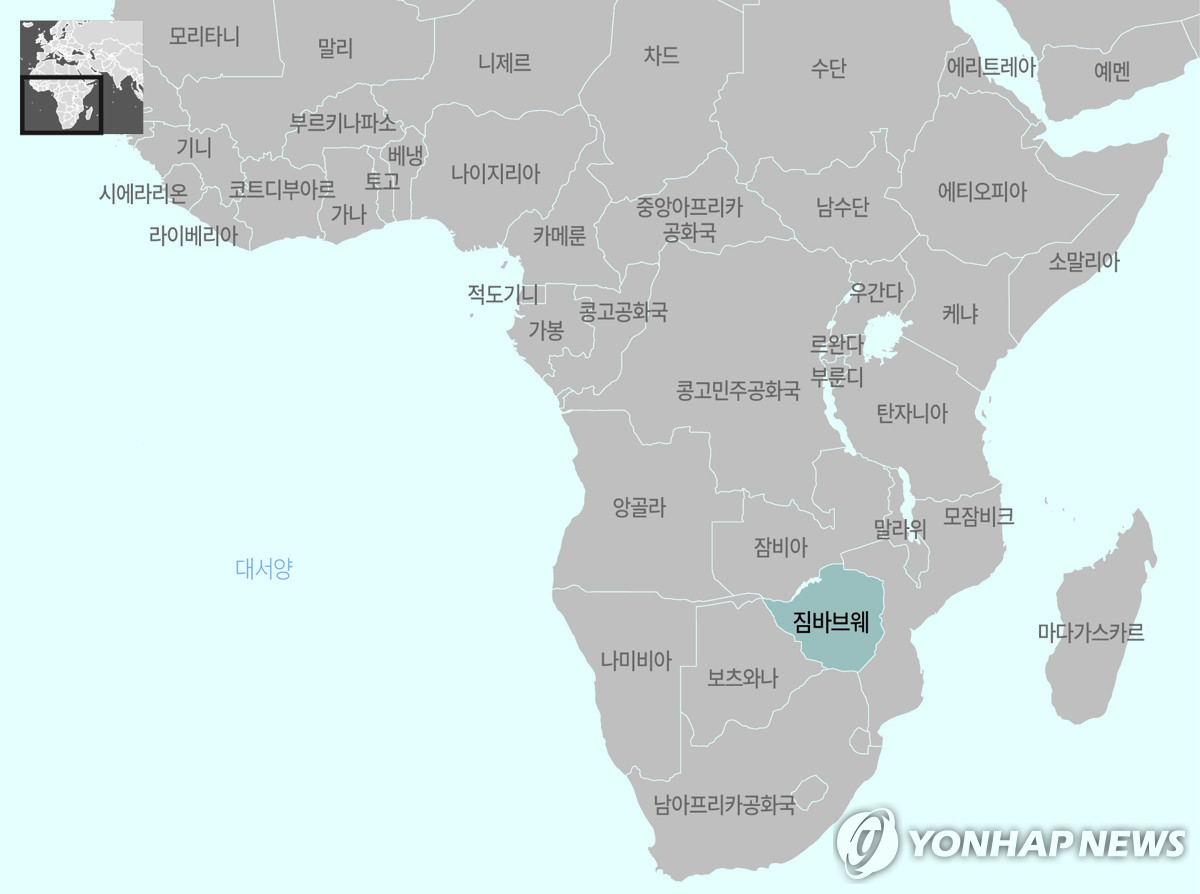 아프리카 짐바브웨 지도