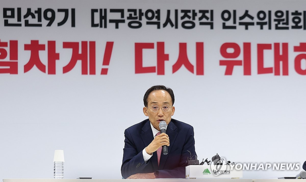 발언하는 추경호 당선인