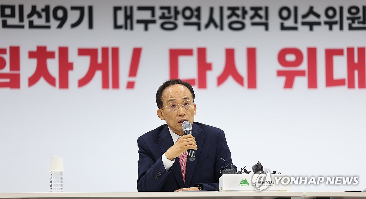 발언하는 추경호 당선인