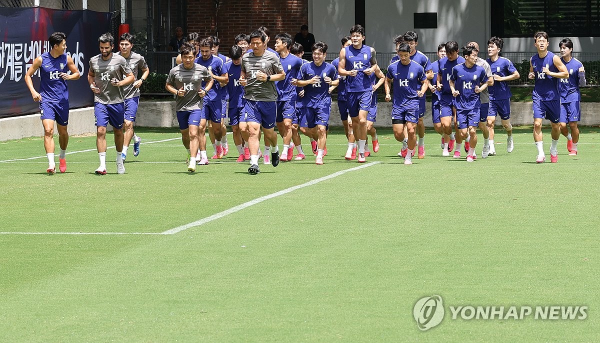 완전체로 훈련하는 축구 대표팀