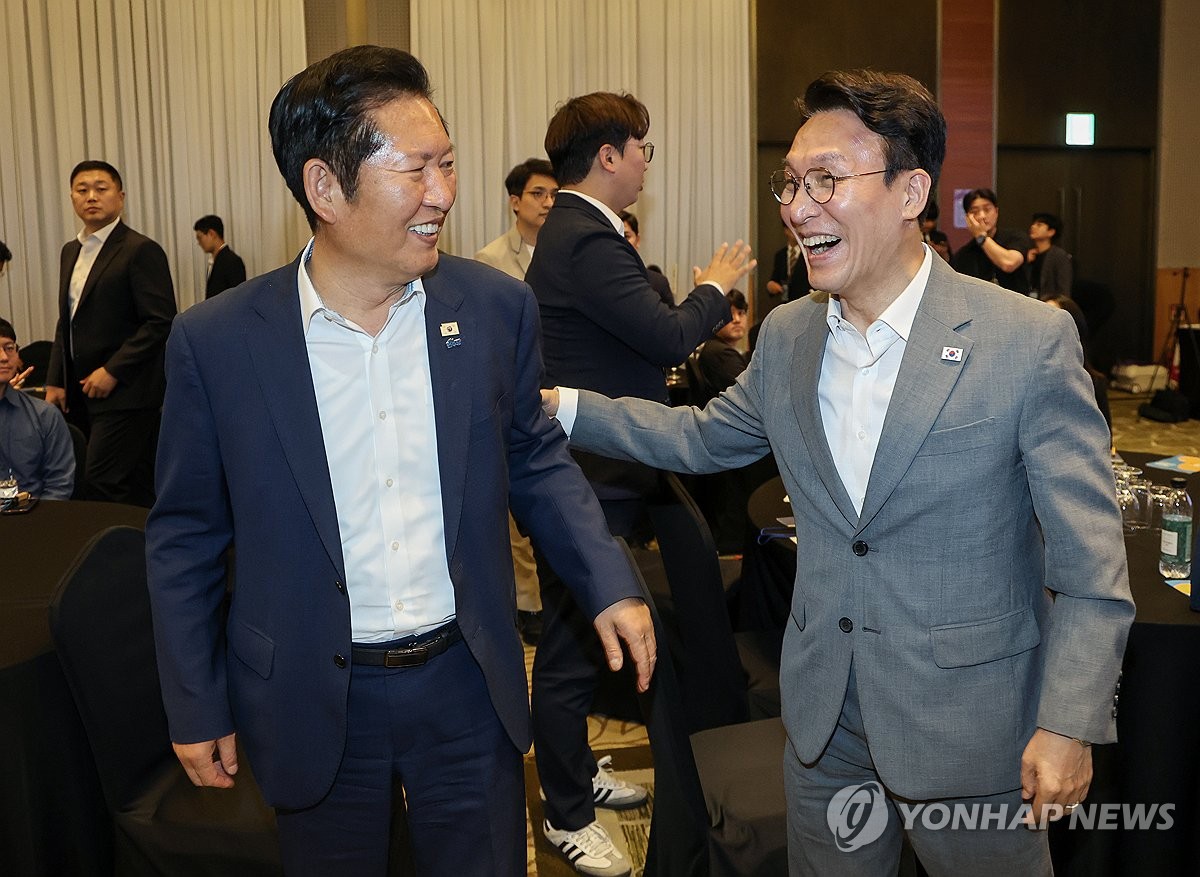 대화하는 김민석-정청래
