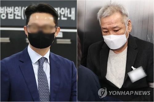 윤영호 전 통일교 세계본부장(왼쪽)과 '건진법사' 전성배 