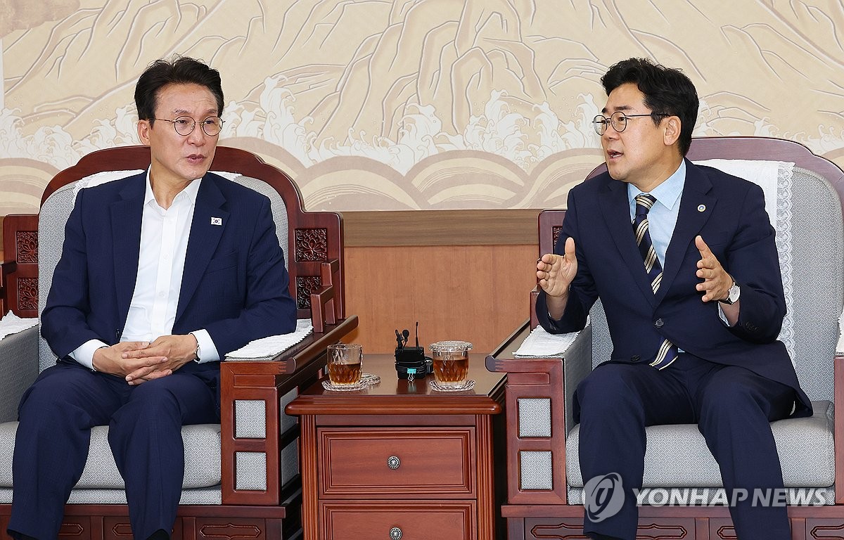 대화하는 박찬대·김민석