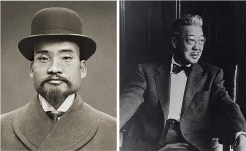 동화약품 창업자인 민강 선생(왼쪽)과 유한양행 창업자 유일한 박사