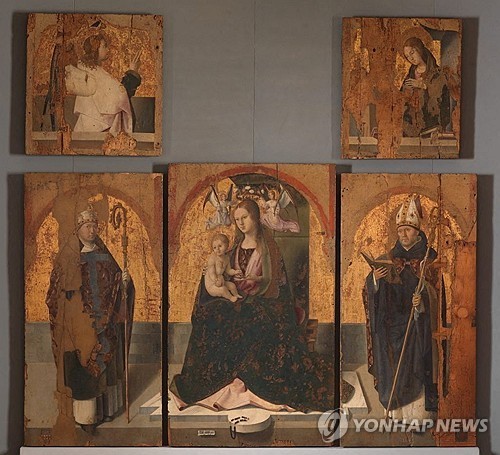 안토넬로 다 메시나의 '산 그레고리오 제단화'를 구성하는 5개 패널 