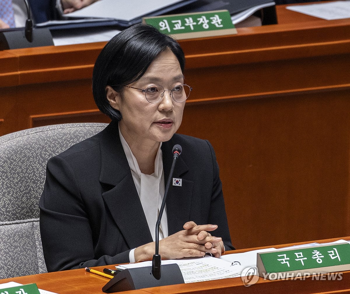 의원 질의에 답하는 한성숙 국무총리
