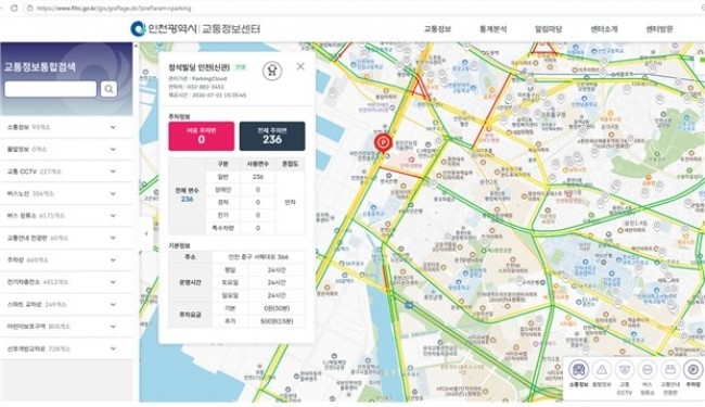 인천시, '실시간 주차정보 서비스' 민영주차장까지 확대