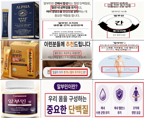 알부민 부당광고 사례
