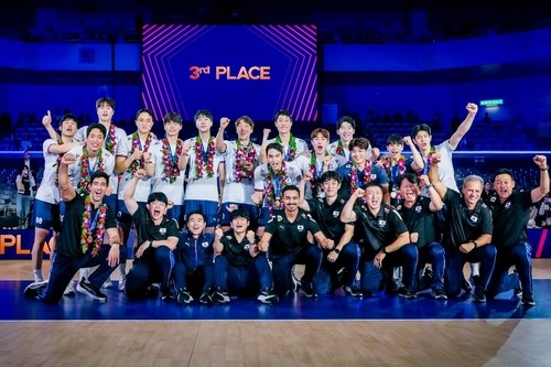 아시아선수권 3위 오른 남자배구대표팀