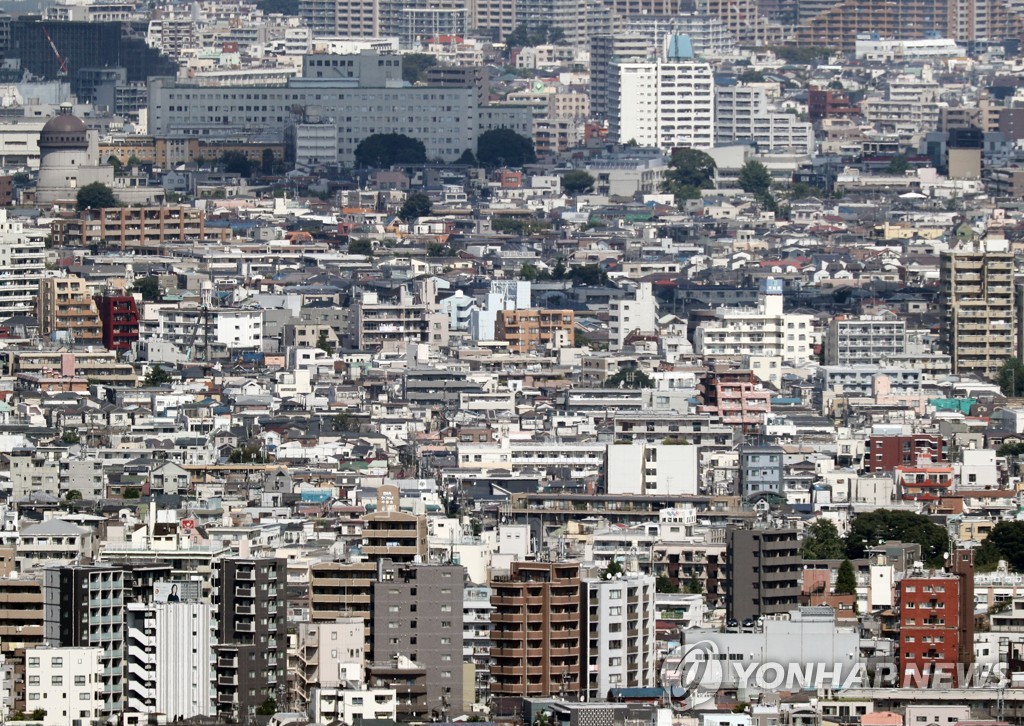 전망대에서 바라본 도쿄의 주택가 풍경