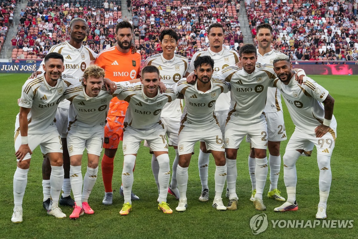 의 솔트레이크전에 선발 출전한 LAFC 선수들.