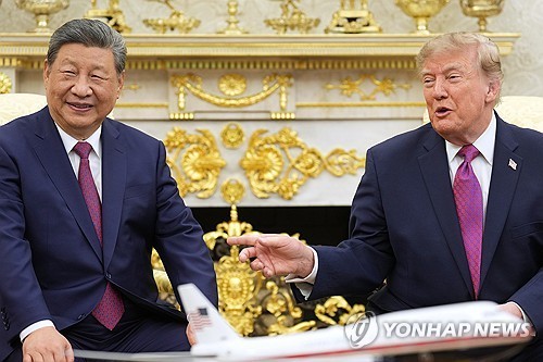지난달 24일 백악관서 만난 시진핑과 트럼프