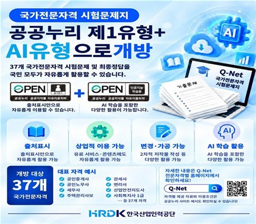 국가전문자격 시험문제지 개방 포스터