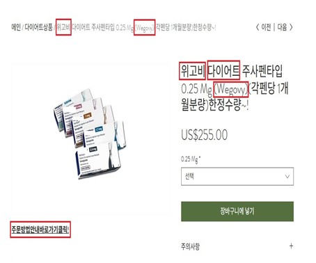 적발된 쇼핑몰 사진
