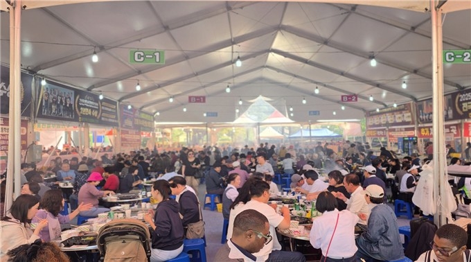 홍천 인삼한우 명품축제 먹거리센터 인파