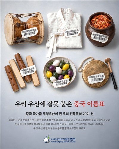 반크, '우리 유산에 잘못 붙은 중국 이름표' 캠페인