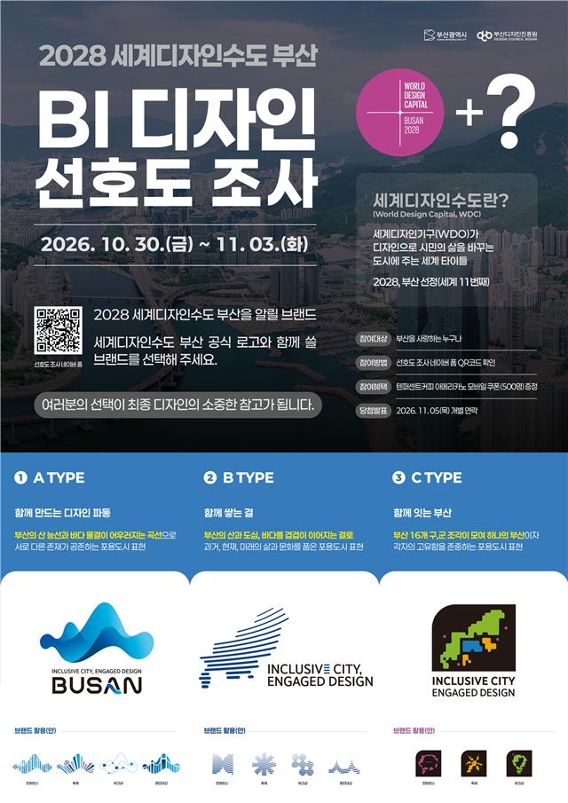 '2028 세계디자인수도 부산' 브랜드 아이덴티티(BI) 디자인 시민 선호도 조사