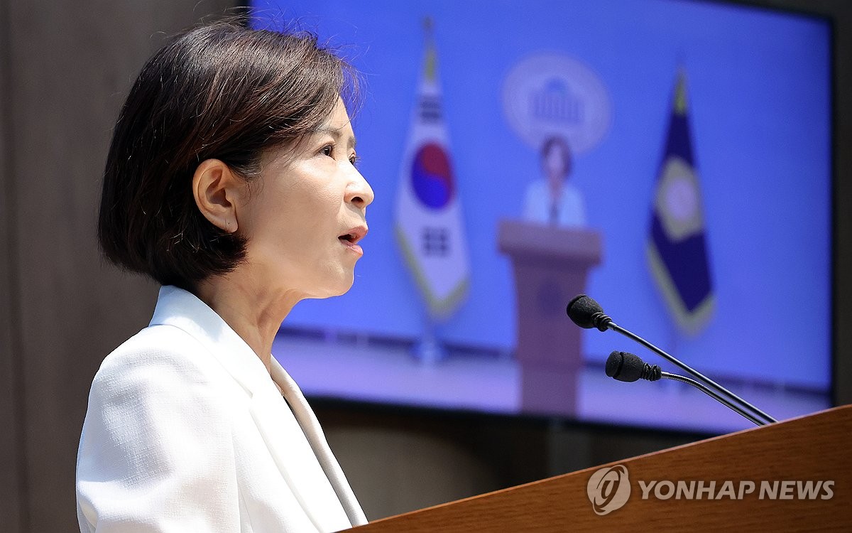 논평 기자회견 하는 최수진 원내수석대변인