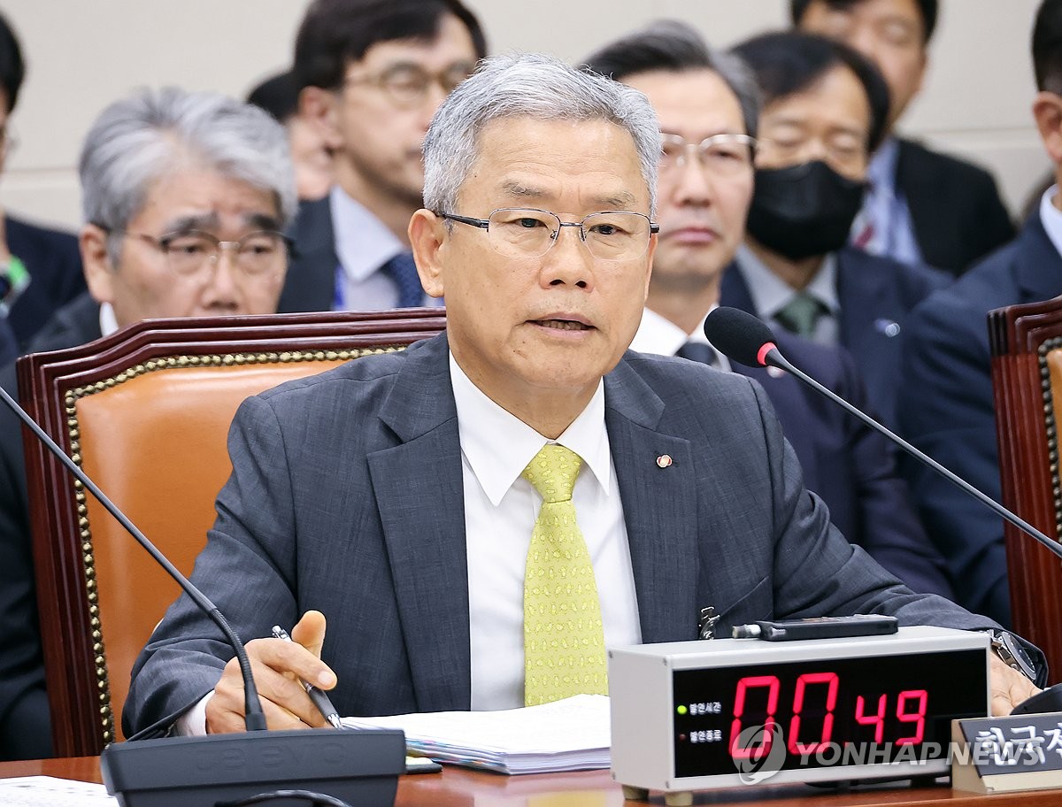 국감 답변하는 김동철 한국전력 사장