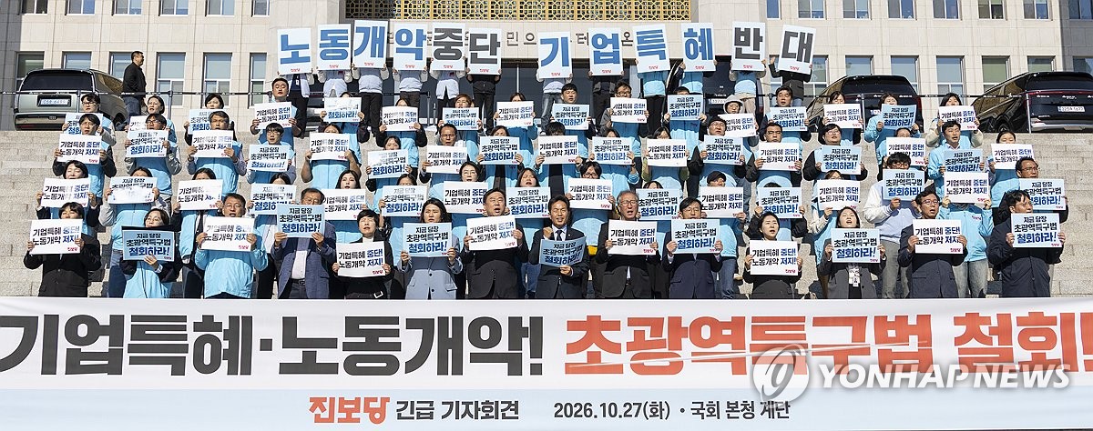 '초광역특구법(메가특구법)' 철회 촉구하는 진보당